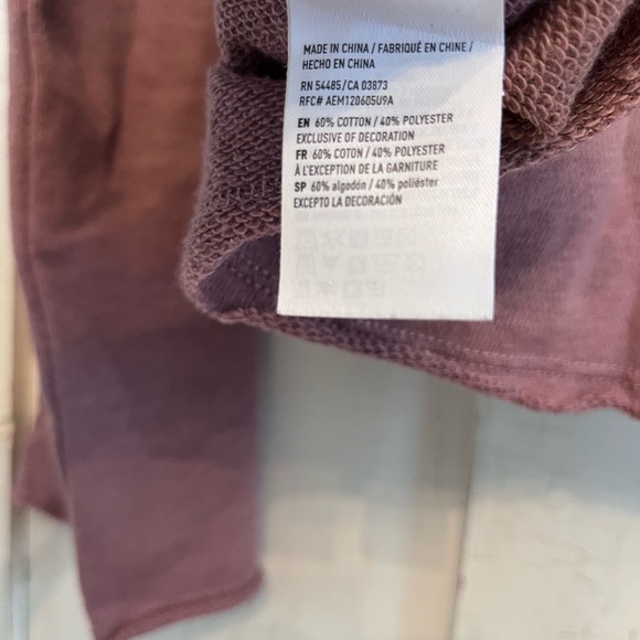 American Eagle Outfitters Mauve Sweatshirt with Floral Sleeves - Picture 5 of 6